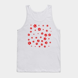 Red Footprints of the dog Tank Top